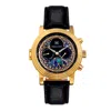 Heritor Automatic Men's Black / Gold Legacy Leather-band Watch With Day And Date - Black, Gold In Black/gold