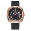 Heritor Automatic Davenport Engraved-case Leather-band Watch W/ Date In Black