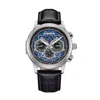 Heritor Automatic Men's Black / Silver Apostle Leather-band Watch With Day And Date - Black, Silver In Multi