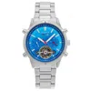 Heritor Automatic Wilhelm Semi-skeleton Bracelet Watch W/day/date - Silver/blue In Metallic