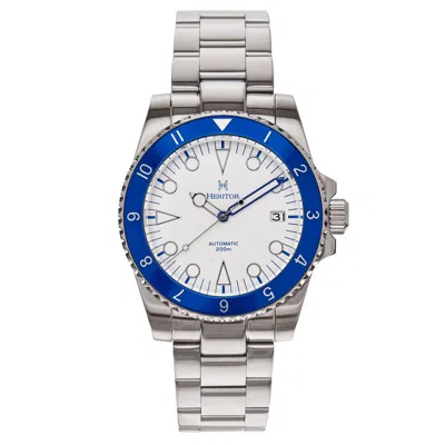 Heritor Automatic Men's Blue / White Luciano Bracelet Watch With Date - Blue, White In Blue/white