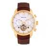 Heritor Automatic Arthur Semi-skeleton Leather-band Watch With Day & Date In Brown