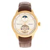 Heritor Automatic Men's Brown / Gold Gregory Semi-skeleton Leather-band Watch With Moon Phase - Brown, Gold In Brown