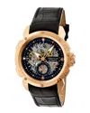 Heritor Automatic Conrad Skeleton Leather-band Watch