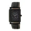 Heritor Automatic Men's Frederick Leather-band Watch With Seconds Sub-dial - Black In Black
