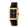 Heritor Automatic Men's Gold / Black Frederick Leather-band Watch With Seconds Sub-dial - Black, Gold In Gold/black