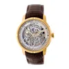 Heritor Automatic Men's Gold / Silver Ryder Leather-band Skeleton Watch - Gold, Silver In Gold/silver