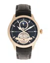 Heritor Automatic Gregory Semi-skeleton Leather-band Watch