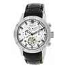 Heritor Automatic Men's Hannibal Semi-skeleton Leather-band Watch With Day And Date - Silver In Silver