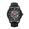 Heritor Automatic Men's Jonas Leather-band Skeleton Watch - Black