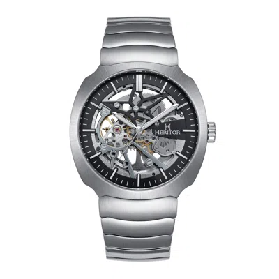 Heritor Automatic Men's Magnus Skeleton Bracelet Watch - Silver