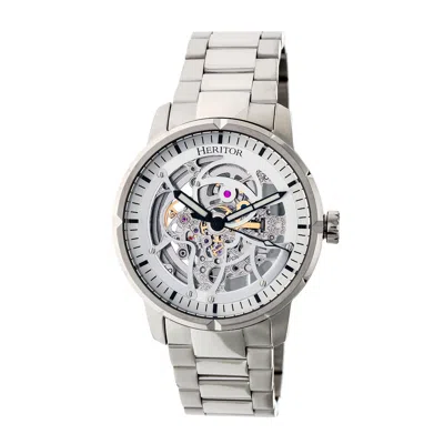 Heritor Automatic Men's Ryder Skeleton Bracelet Watch - Silver In Metallic
