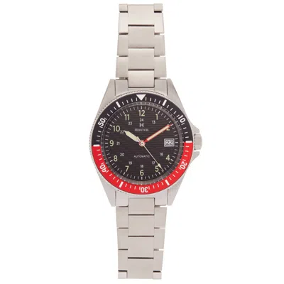 Heritor Automatic Men's Silver / Red / Black Calder Bracelet Watch With Date - Black, Red, Silver In Gray