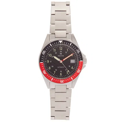 Heritor Automatic Men's Silver / Red / Black Calder Bracelet Watch With Date - Black, Red, Silver In Silver/red/black