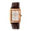 Heritor Automatic Men's Silver / Rose Gold Frederick Leather-band Watch With Seconds Sub-dial - Rose Gold, Silver In Silver/rose Gold
