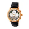 Heritor Automatic Men's White / Rose Gold Aura Semi-skeleton Leather-band Watch With Day And Date - Rose Gold, White In White/rose Gold