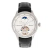 Heritor Automatic Men's White / Silver / Black Gregory Semi-skeleton Leather-band Watch With Moon Phase - Silver, Whit In Multi