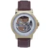 Heritor Automatic Men's Xander Leather-band Skeleton Watch - Gold In Gold