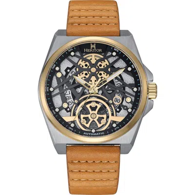 HERITOR AUTOMATIC HERITOR AUTOMATIC ROMERO LEATHER-BAND WATCH