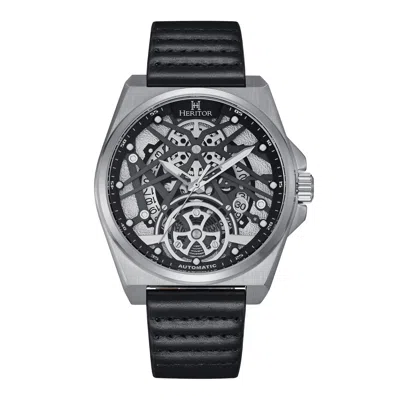 Heritor Automatic Romero Leather-band Watch In Black