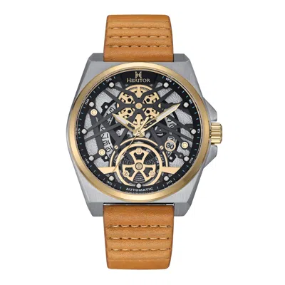 Heritor Automatic Romero Leather-band Watch In Silver