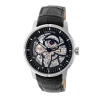 Heritor Automatic Ryder Skeleton Leather-band Watch In Black/silver