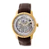 Heritor Automatic Ryder Skeleton Leather-band Watch In Brown