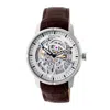 Heritor Automatic Ryder Skeleton Leather-band Watch In Silver