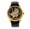 Heritor Automatic Sanford Semi-skeleton Leather-band Watch In Gold