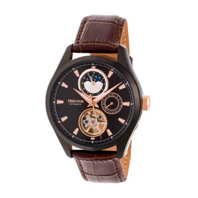 Heritor Automatic Sebastian Semi-skeleton Automatic Watch In Brown