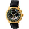 Heritor Automatic Semi-skeleton Leather-band Watch In Gold/black