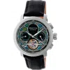 Heritor Automatic Semi-skeleton Leather-band Watch In Silver/black