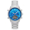Heritor Automatic Wilhelm Semi-skeleton Bracelet Watch W/day/date - Silver/blue In Blue