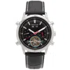 Heritor Automatic Wilhelm Semi-skeleton Leather-band Watch W/day/date - Black In Black