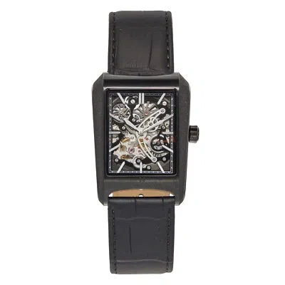 Pre-owned Heritor Automatic Wyatt Skeleton Watch - Black