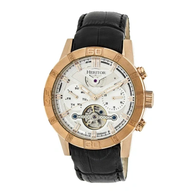 Heritor Hannibal Automatic Silver Dial Men's Watch Hr4105 In Black / Gold Tone / Rose / Rose Gold Tone / Silver