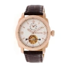 HERITOR HERITOR HELMSLEY AUTOMATIC WHITE DIAL BROWN LEATHER MEN'S WATCH HR5008