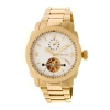 HERITOR HERITOR HELMSLEY WHITE DIAL ROSE YELLOW-TONE STEEL AUTOMATIC MEN'S WATCH HR5003