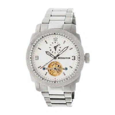Pre-owned Heritor Helmsley White Dial Stainless Steel Automatic Men's Watch Hr5001