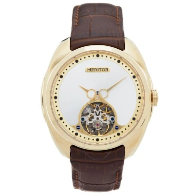 Heritor Roman Silver-tone Dial Men's Watch Herhs2203 In Brown / Gold / Silver