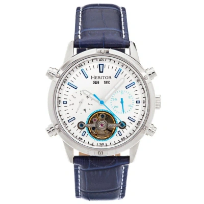 Heritor Wilhelm Silver-tone Dial Men's Watch Herhs2104 In Blue / Silver