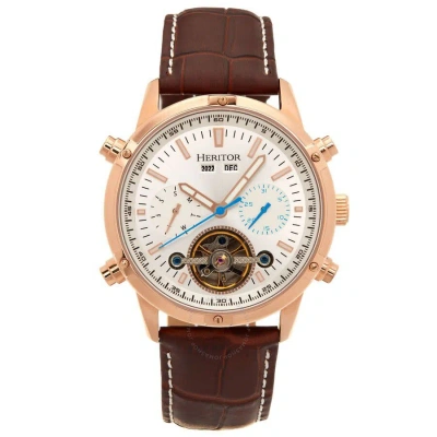 Heritor Wilhelm Silver-tone Dial Men's Watch Herhs2106 In Brown / Gold / Rose / Rose Gold / Silver