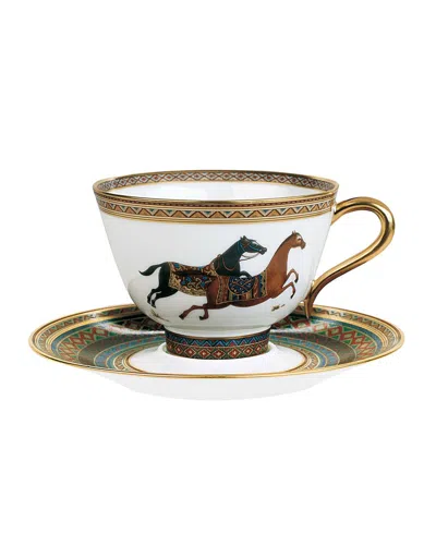 Pre-owned Herm S Cheval D'orient Tea Cup & Saucer