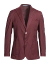 Herman & Sons Man Blazer Burgundy Size 36 Polyester, Viscose, Elastane In Red