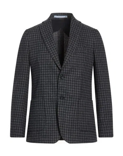 Herman & Sons Man Blazer Grey Size 44 Polyester, Viscose, Wool In Black