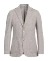 Herman & Sons Man Blazer Grey Size 42 Linen, Cotton In Grey