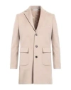 Herman & Sons Man Coat Beige Size 44 Polyester, Viscose, Wool