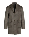 Herman & Sons Man Coat Dark Green Size 40 Polyester, Viscose, Wool In Green