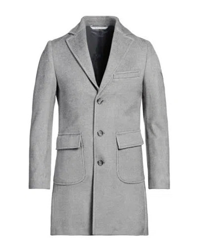 Herman & Sons Man Coat Grey Size 36 Polyester, Viscose, Wool