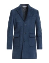 Herman & Sons Man Coat Navy Size 40 Polyester, Viscose, Wool In Navy Blue